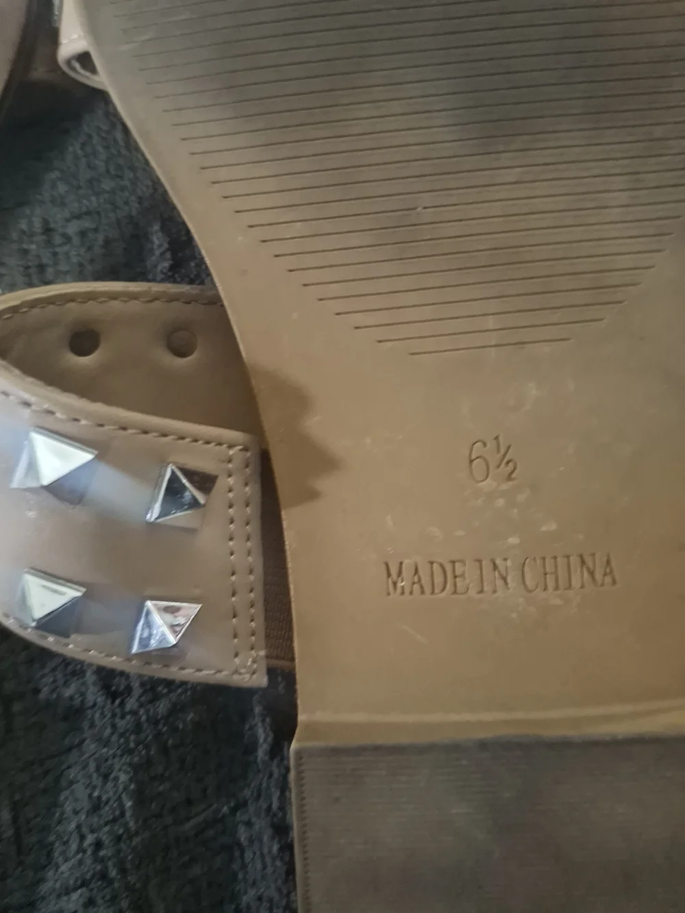 Steve Madden Tan Studded Double-Strap Slide Sandals